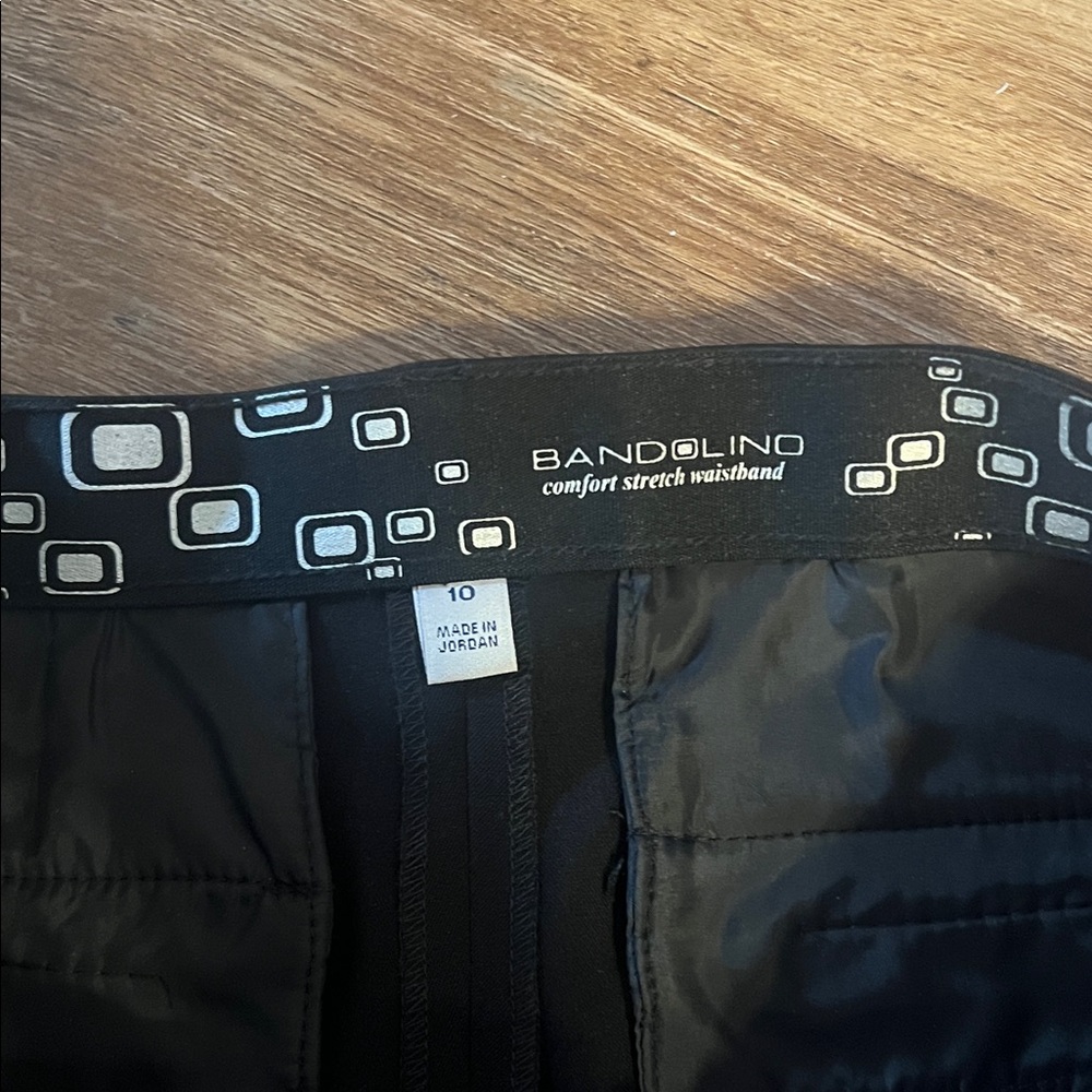 Sz 10 Bandolino Black Comfort Stretch waistband black trousers Pants - Picture 2 of 7